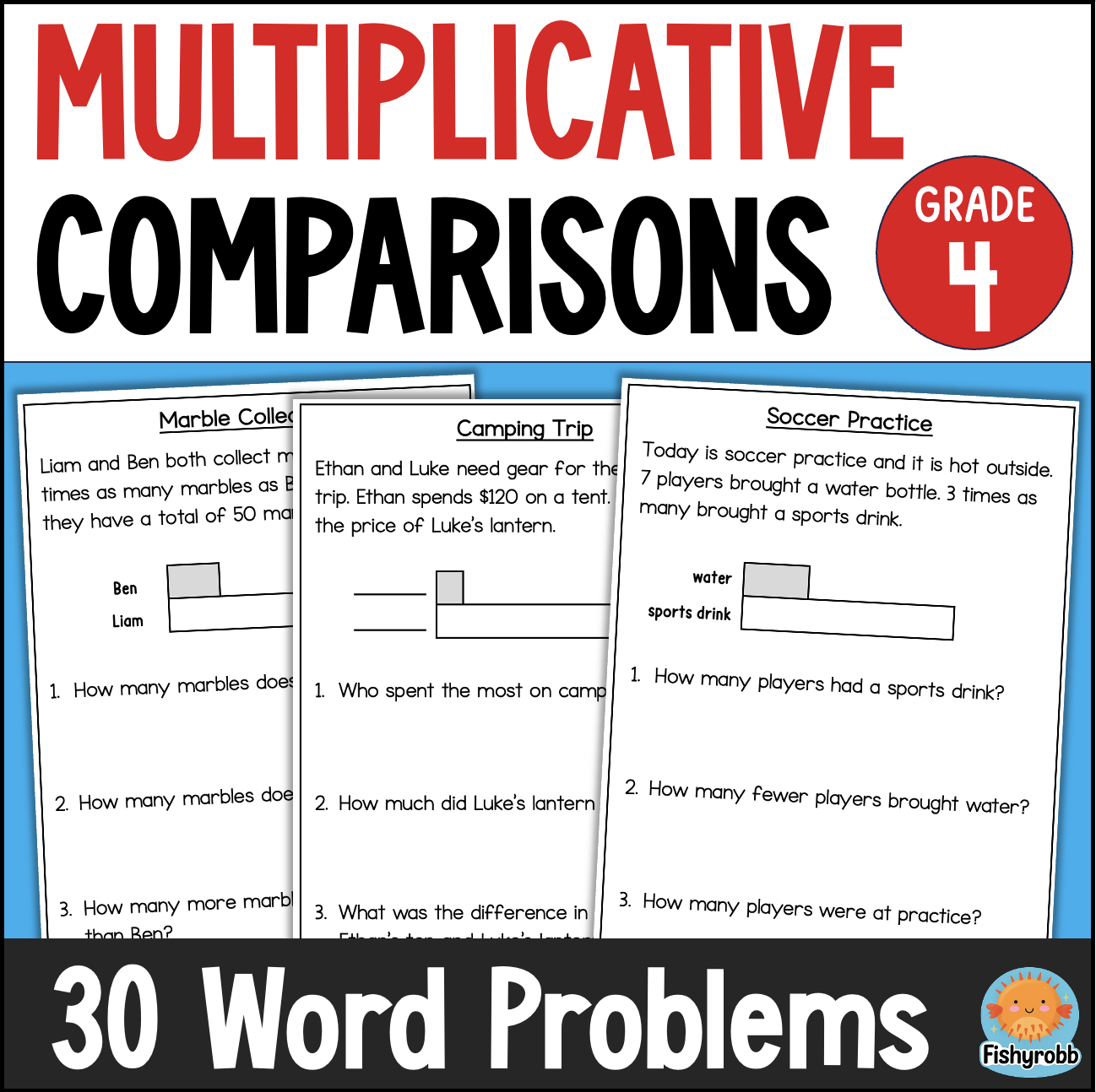 Multiplicative Comparison Word Problems Differentiated Worksheets