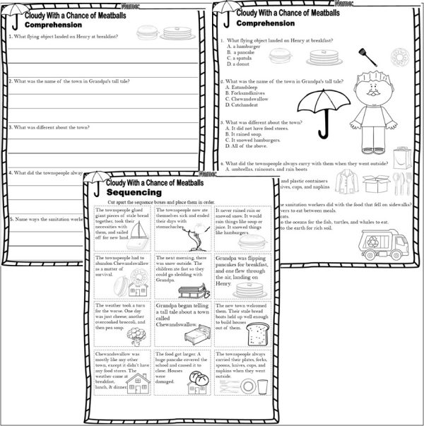 Cloudy With a Chance of Meatballs Reading Test Quiz - Made By Teachers