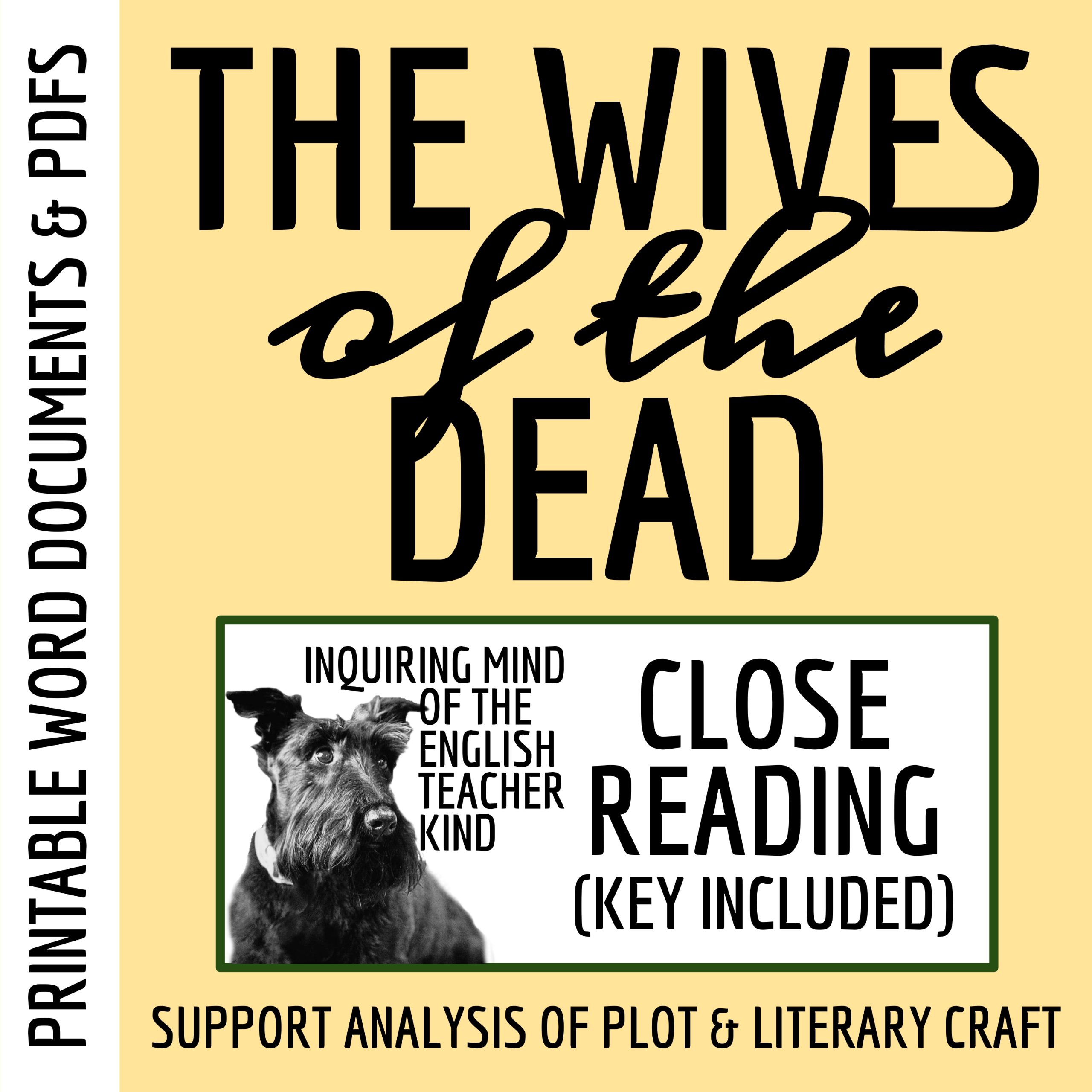 "The Wives of the Dead" by Nathaniel Hawthorne Close Reading Analysis Worksheet