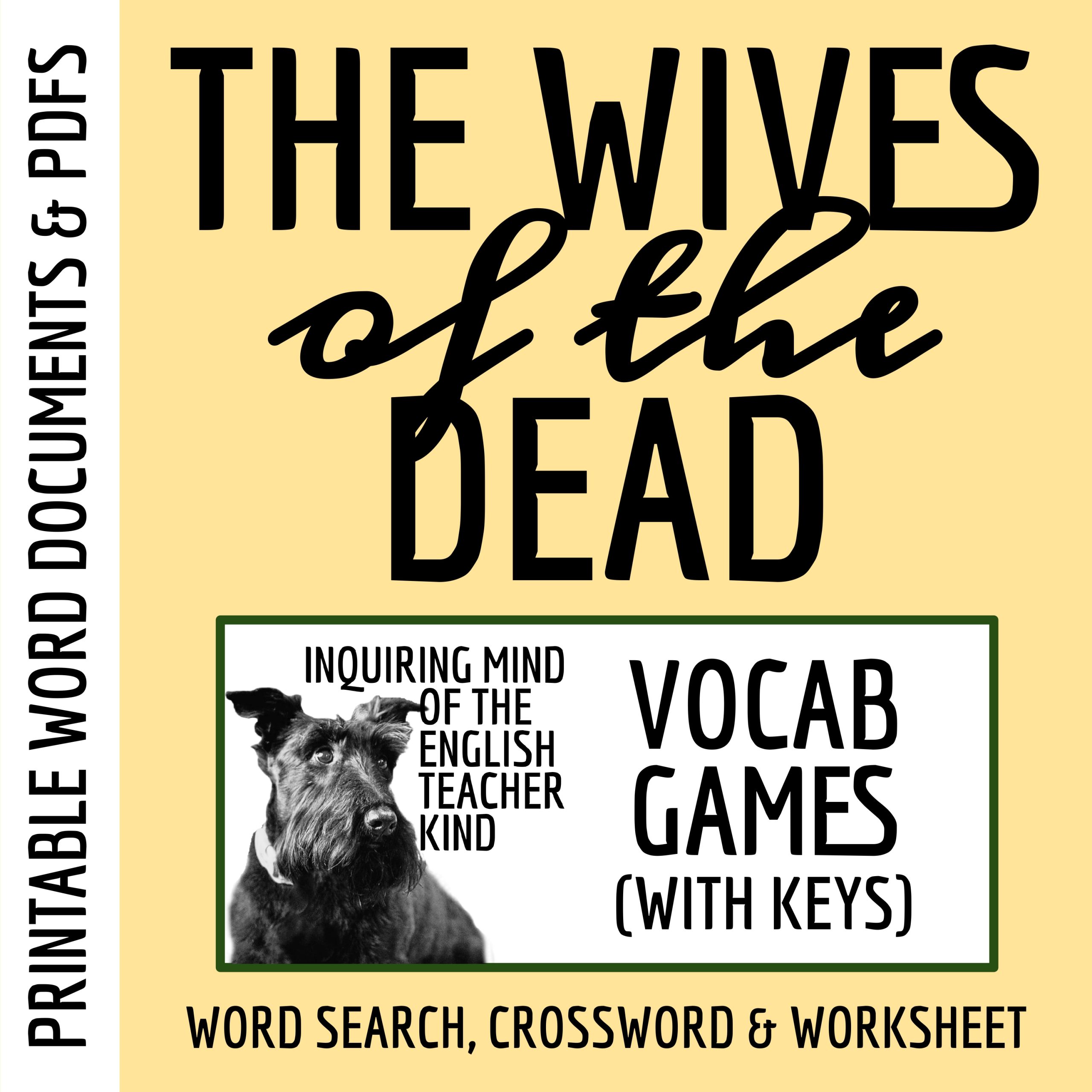 "The Wives of the Dead" by Nathaniel Hawthorne Vocabulary Games and Activities