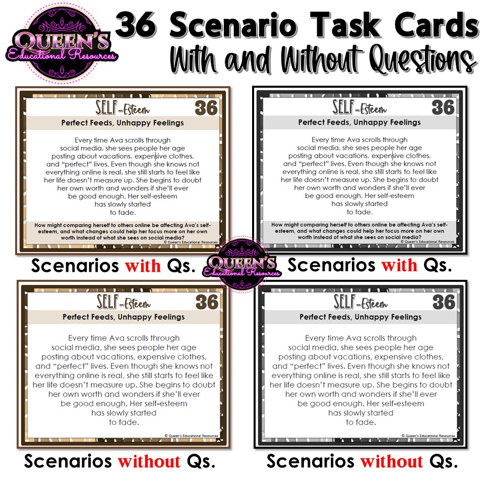 Self-Esteem Scenarios | Self-Esteem Scenario Worksheets | Self-Esteem ...