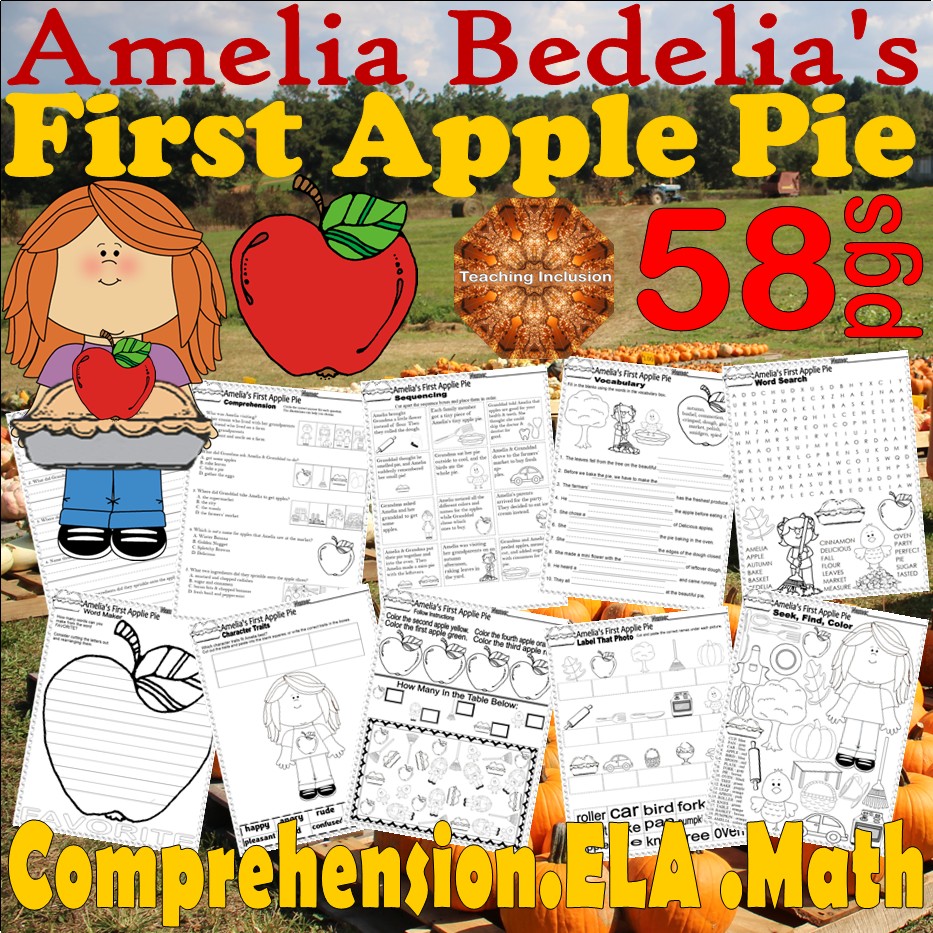 Amelia Bedelia's First Apple Pie Fall Book Study Companion Reading Speech