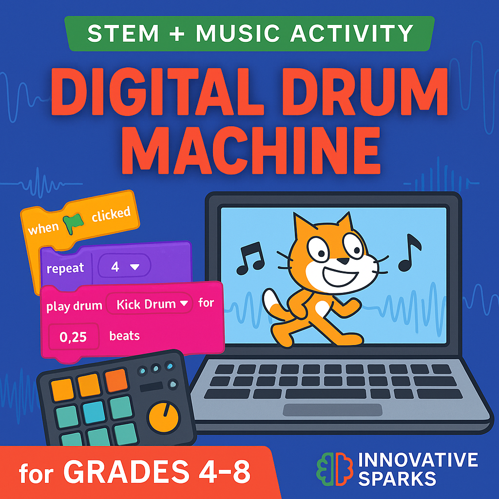 Digital Drum Machine – Scratch Coding & Music STEM Project (Grades 4–8)