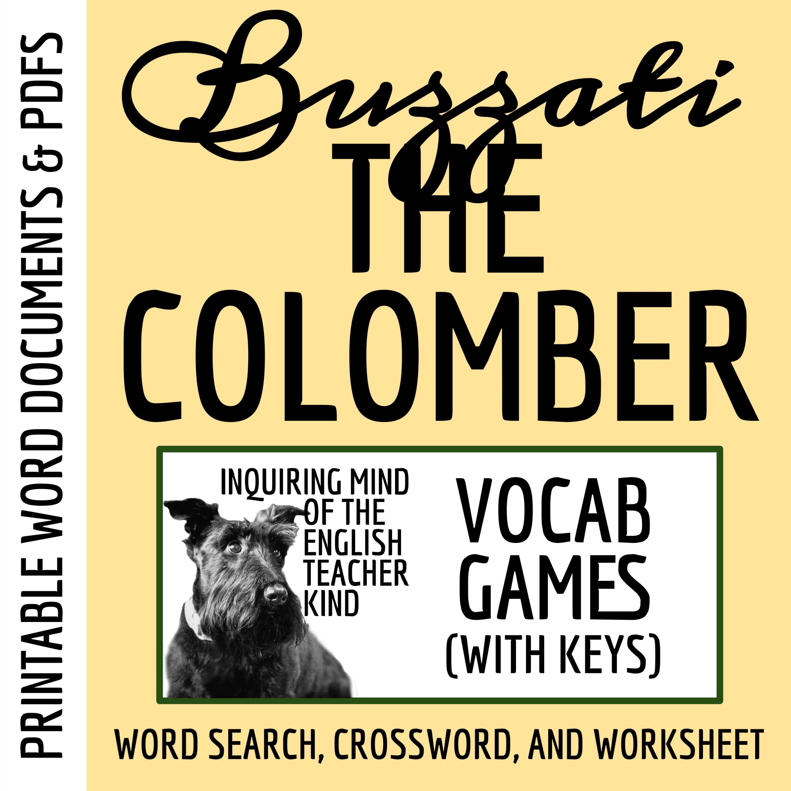 "The Colomber" by Dino Buzzati Vocabulary Games and Activities for High School