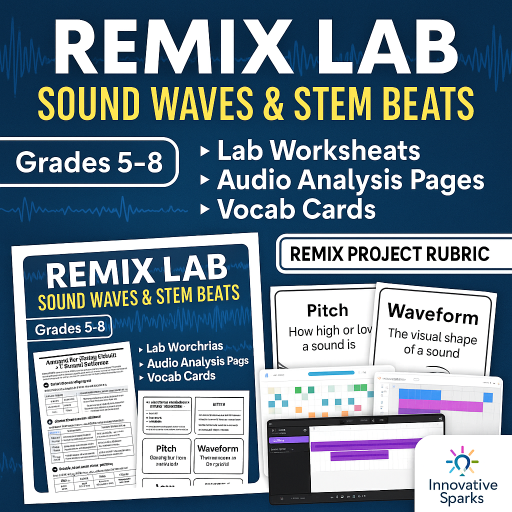 Remix Lab: Sound Waves STEM Project with Music & Digital Tools (Grades 5–8)