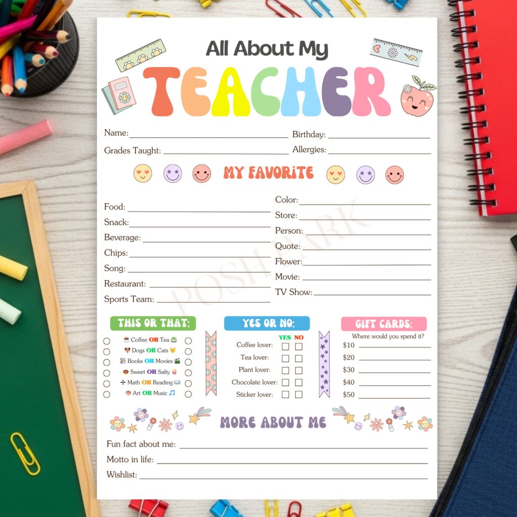 All About Me Teacher Template | Editable Back to School Digital ...