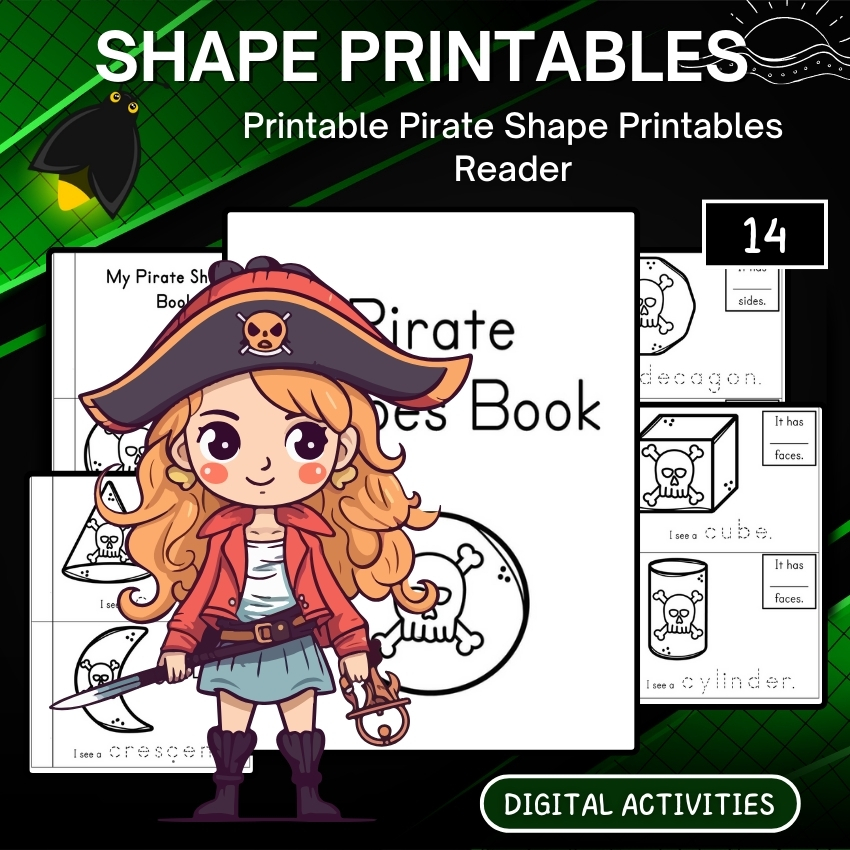 Printable Pirate Shape Printables Reader worksheets