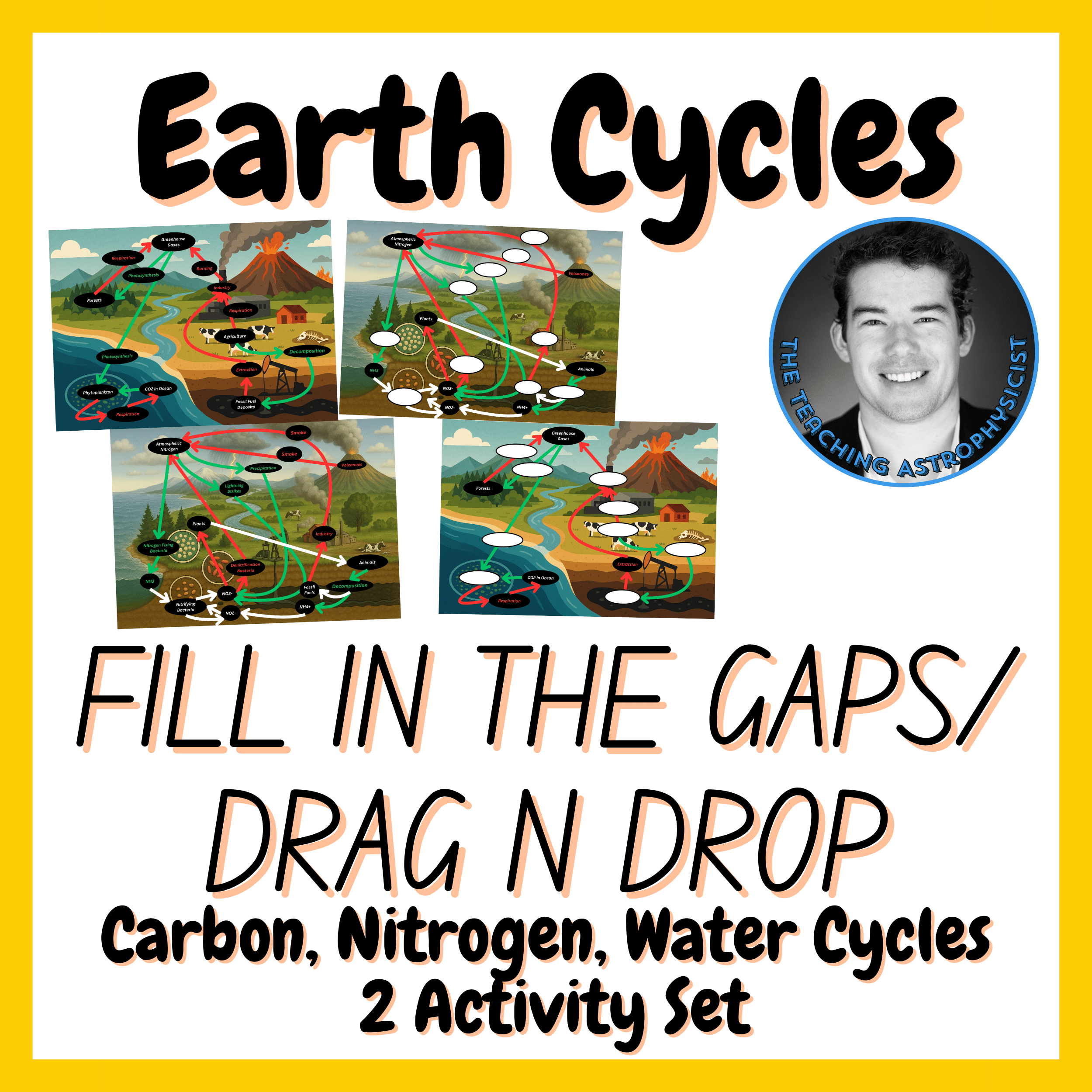 Earth Cycles | Fill in the Gaps / Drag n Drop | 2 Activity Visual Set Science