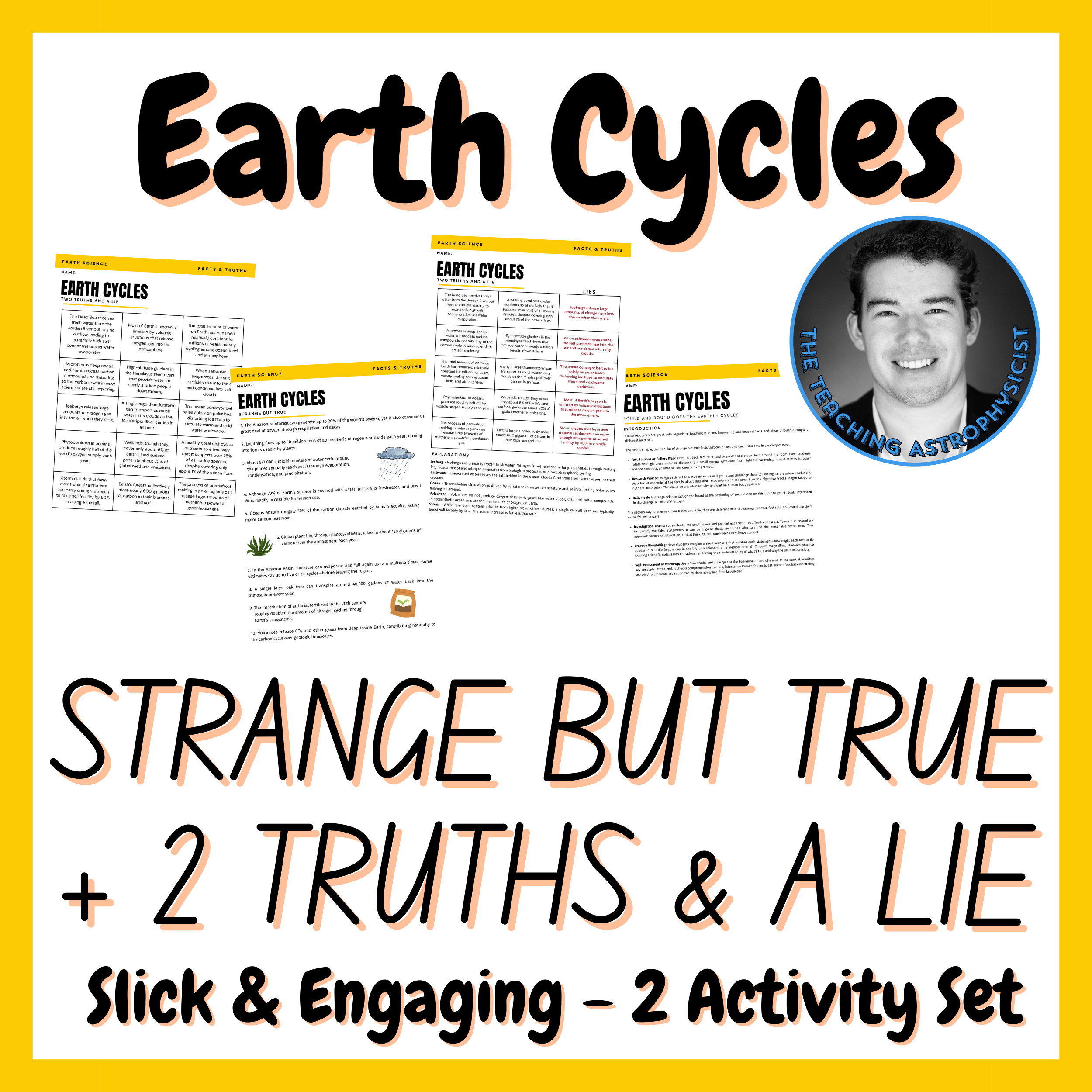 Earth Cycles | Strange But True Facts + 2 Truths & a Lie 2 Activity Set Science