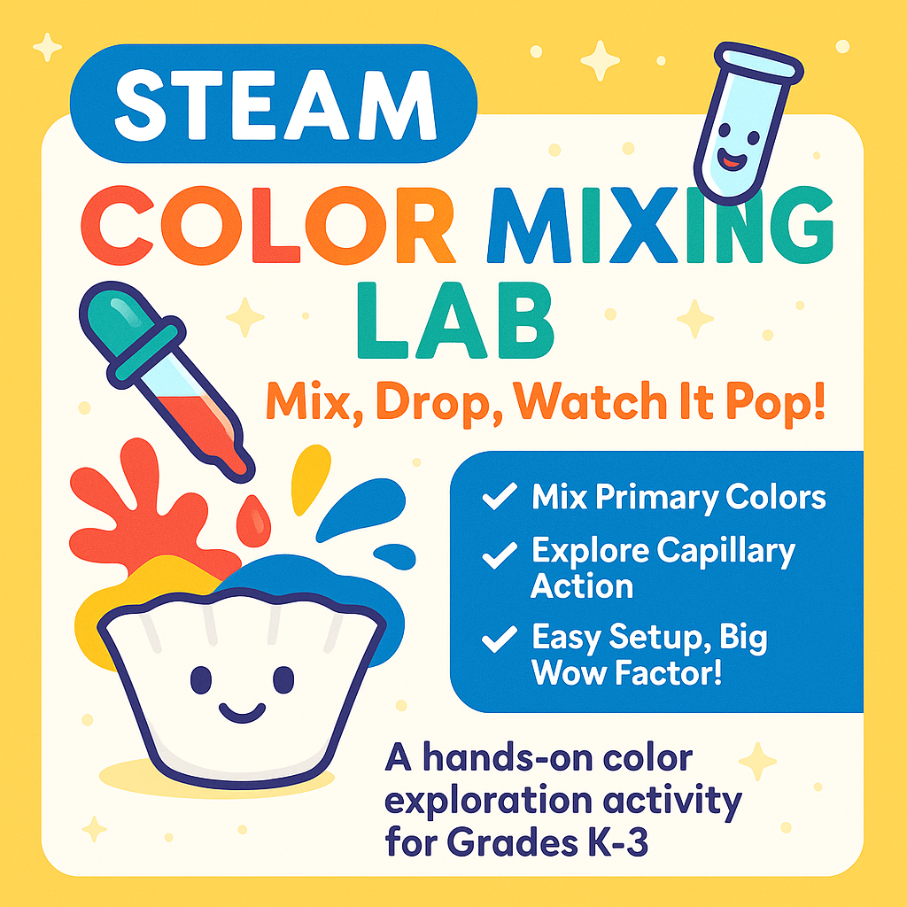 STEAM Color Mixing Lab | Primary Colors & Capillary Action K–3