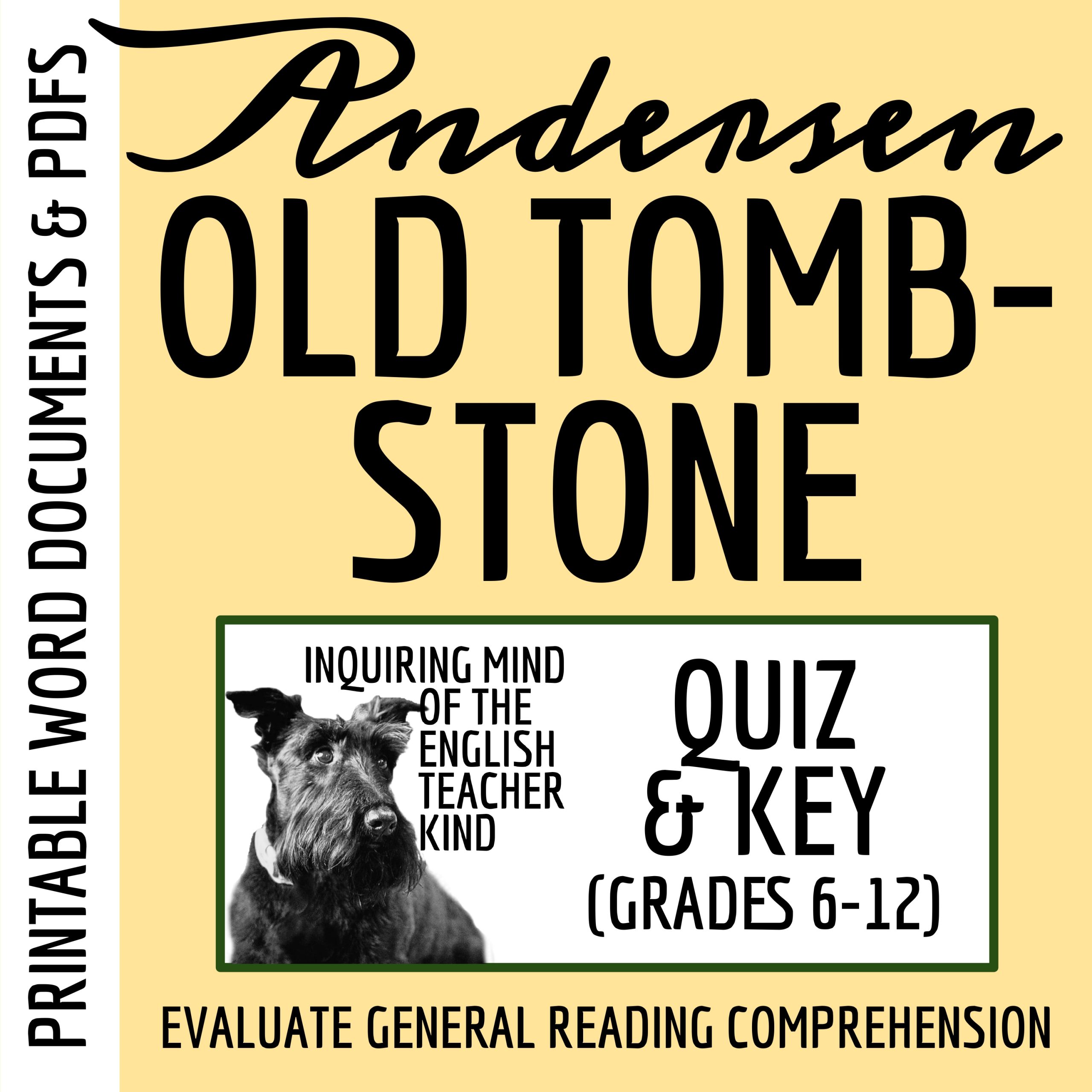 "The Old Tombstone" by Hans Christian Andersen Quiz and Answer Key