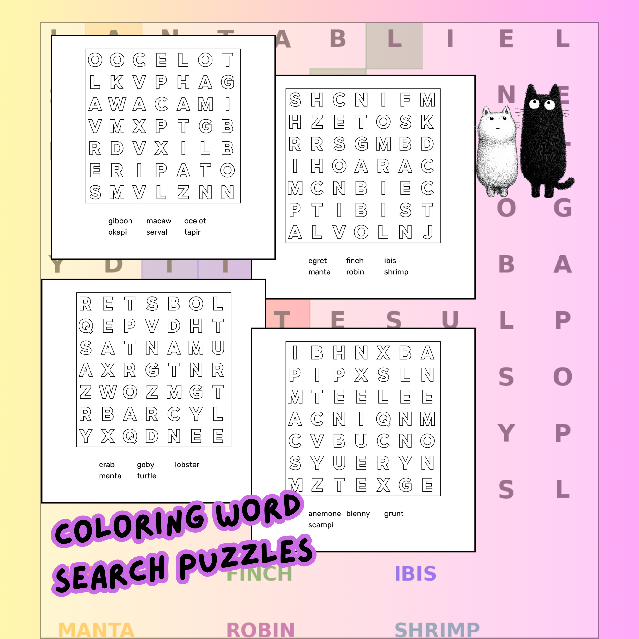 Color My Words-The Beginning-Over 60+ Coloring Word Search Puzzles ...
