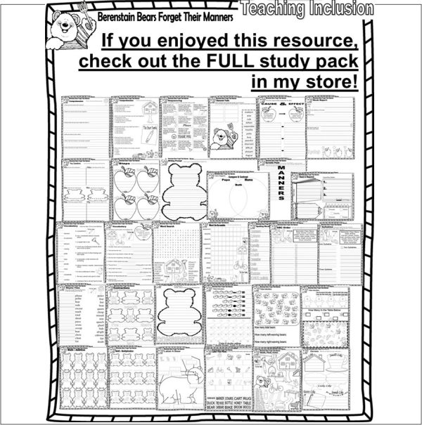 Berenstain Bears Forget Their Manners Reading Quiz Test & Story Scene ...