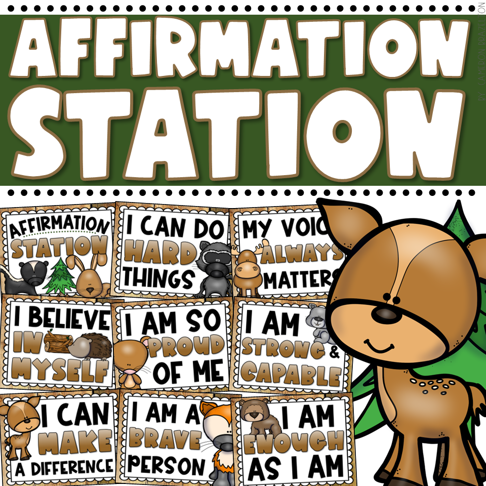 Woodland Animals Affirmation Station | Positive Classroom Decor & Mirror Display