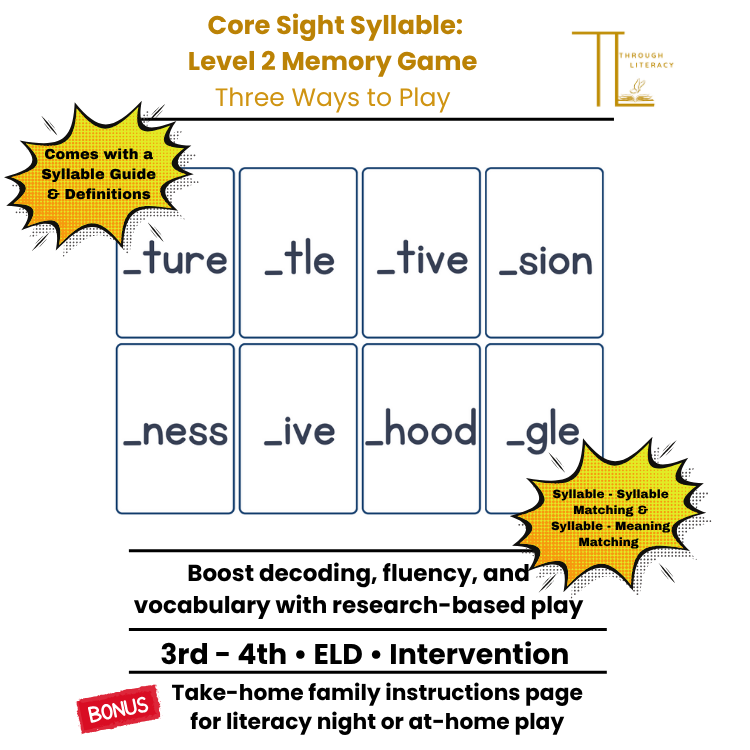 Syllable Level Cursive Alphabet Memory - Made By Teachers