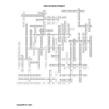 Endocrine System Crossword