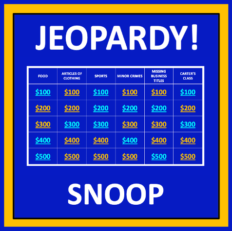 Snoop Jeopardy - an interactive ELA game
