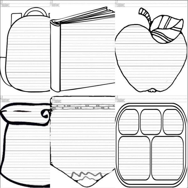 Shape Paper For Writing Back to School Journal Writing Shaped Paper Primary Lines 22 Pages ...