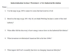 Industrialization Worksheets (Middle School)