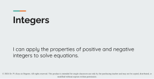 Integers Slides
