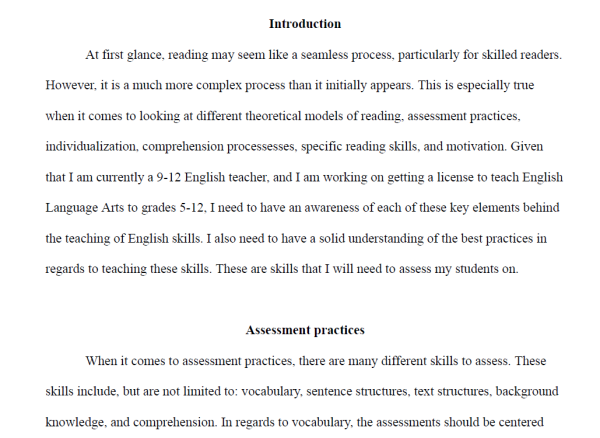 Intermediate Literacy Paper | Made By Teachers