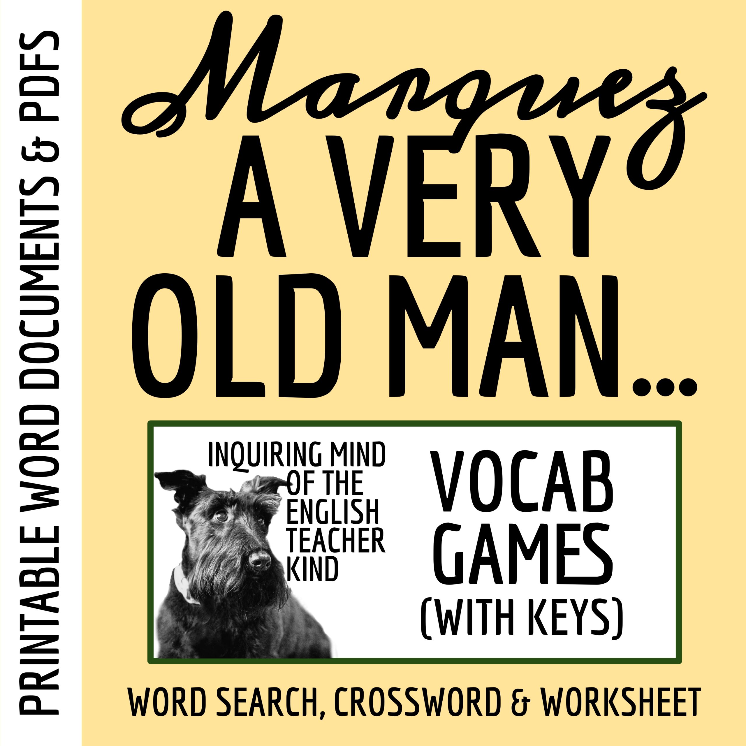 "A Very Old Man with Enormous Wings" by Gabriel Garcia Marquez Vocabulary Games
