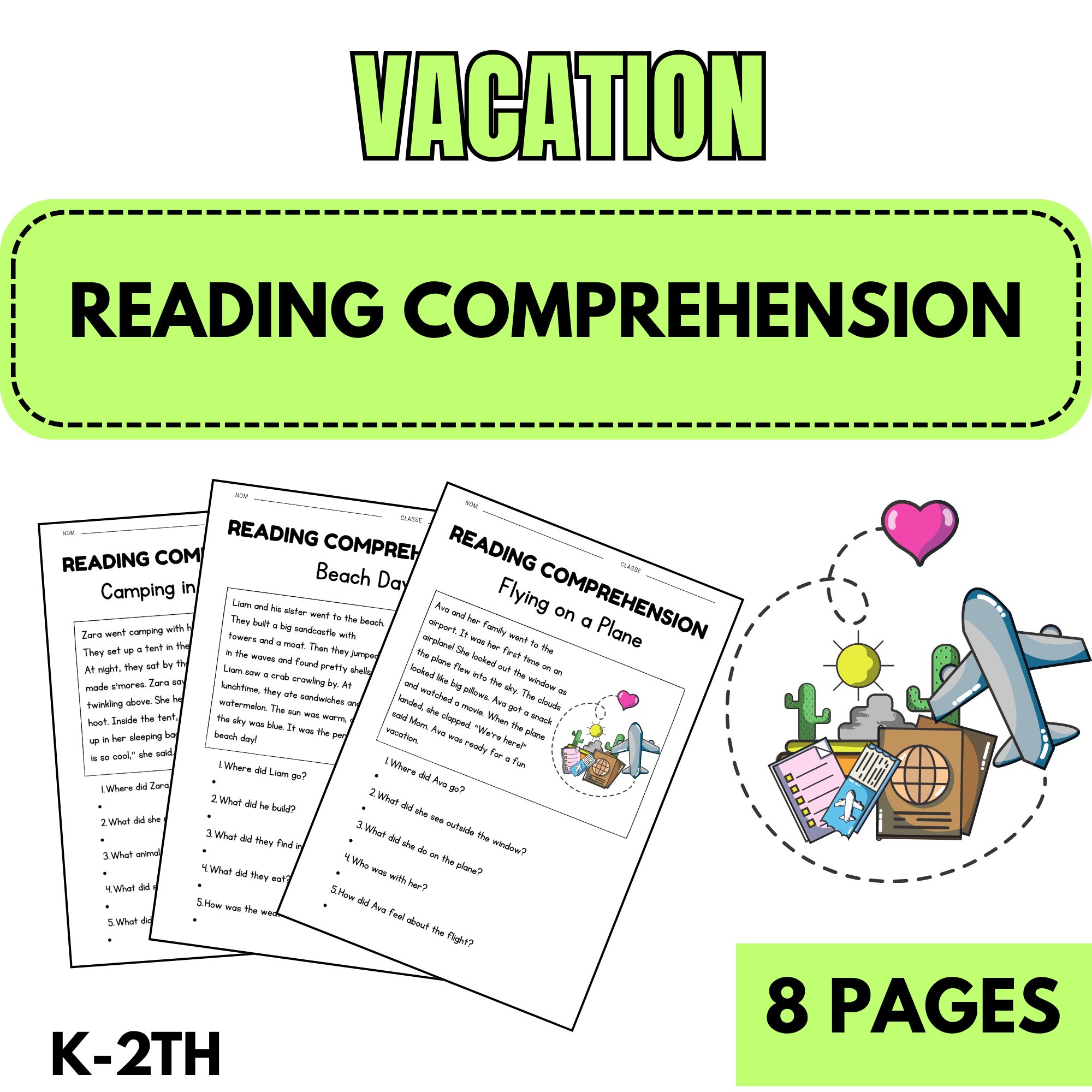 End of the Year Reading Comprehension Passages with Questions | K-2 ...