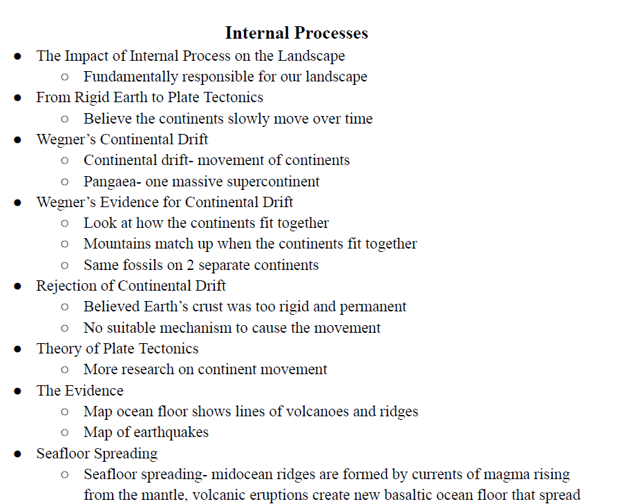 Internal Processes Notes