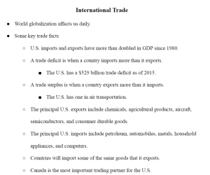 International Trade Notes