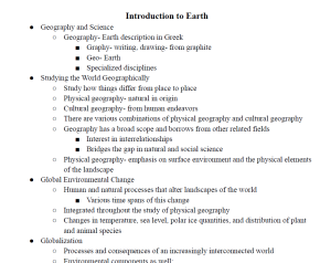 Introduction to Earth Notes