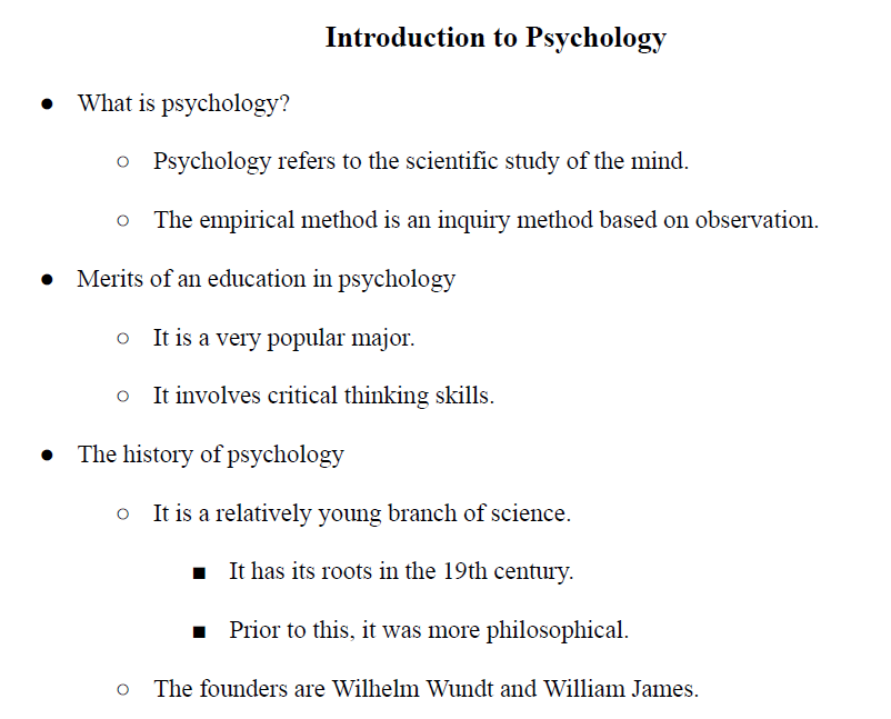 Introduction to Psychology Notes