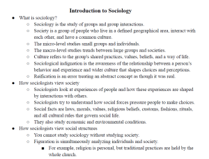 Introduction to Sociology Notes