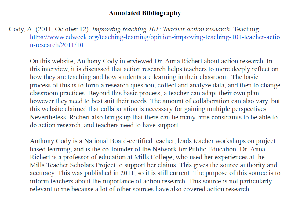 Investigations of Teaching and Learning Annotated Bibliography