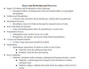 Karst and Hydrothermal Processes Notes