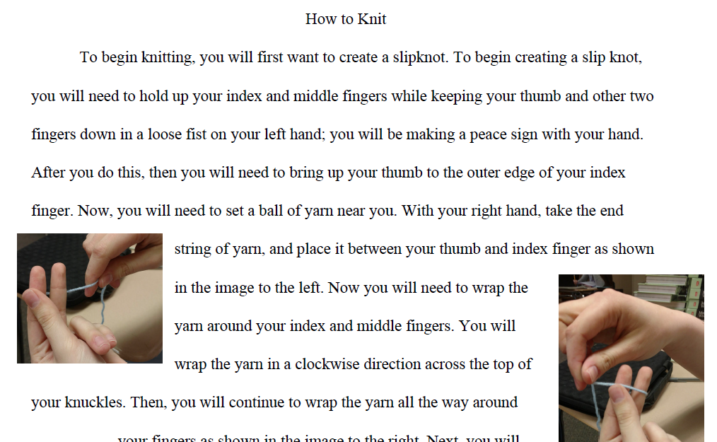 Knitting How To Paper