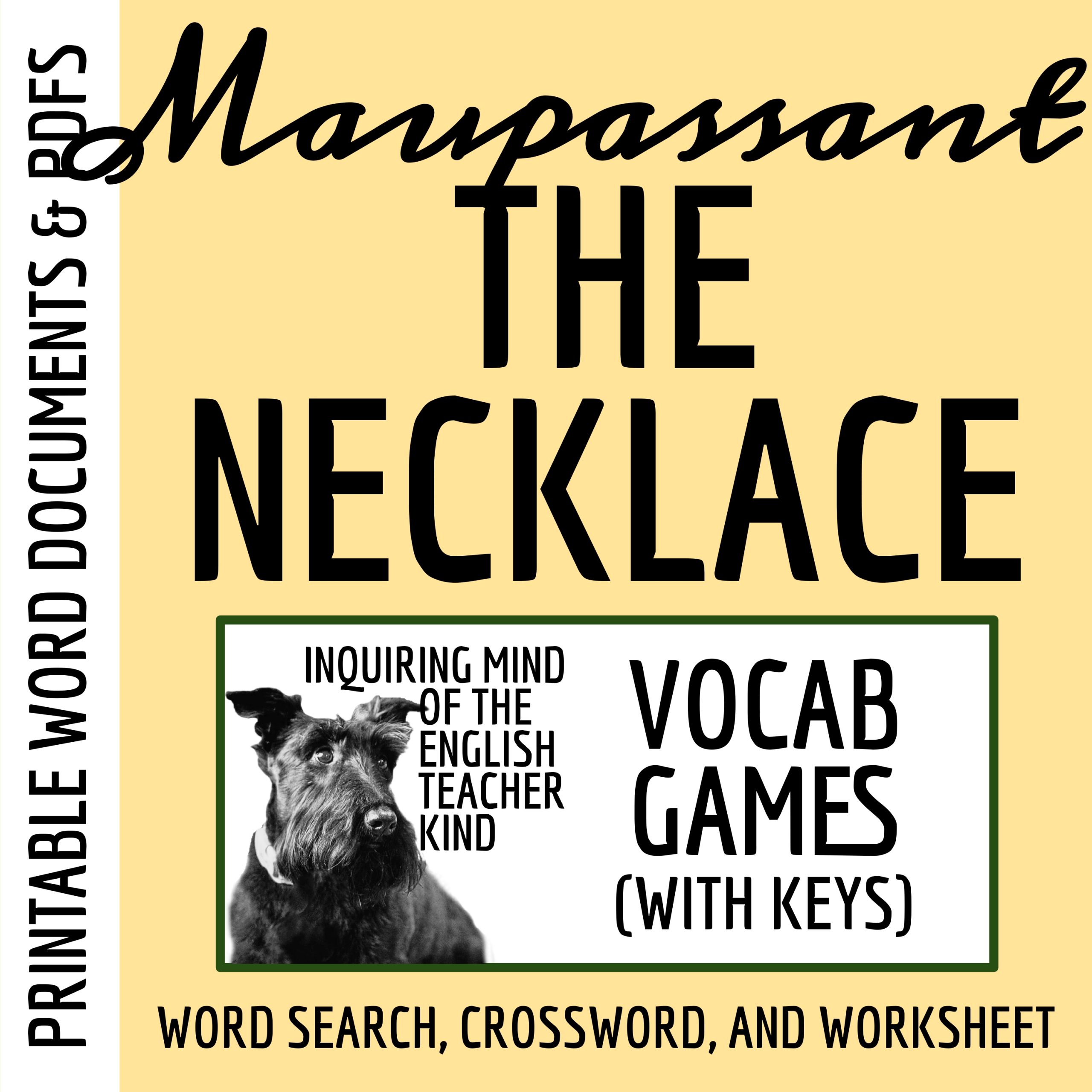 "The Necklace" by Guy de Maupassant Vocabulary Games for High School