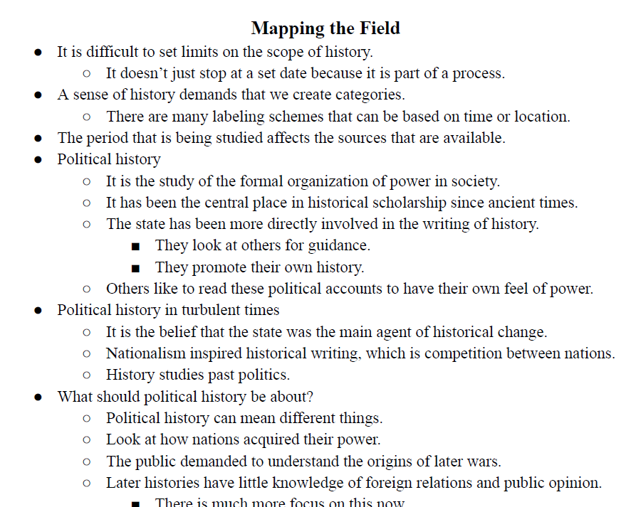 Mapping the Field Notes