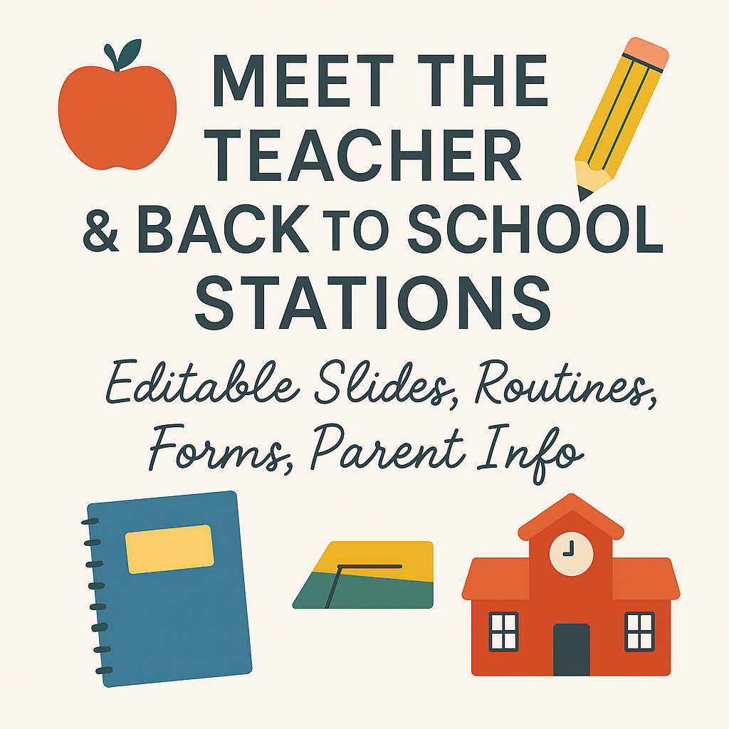 Editable Back to School Stations | Meet the Teacher, Routines, Forms, Sub Binder