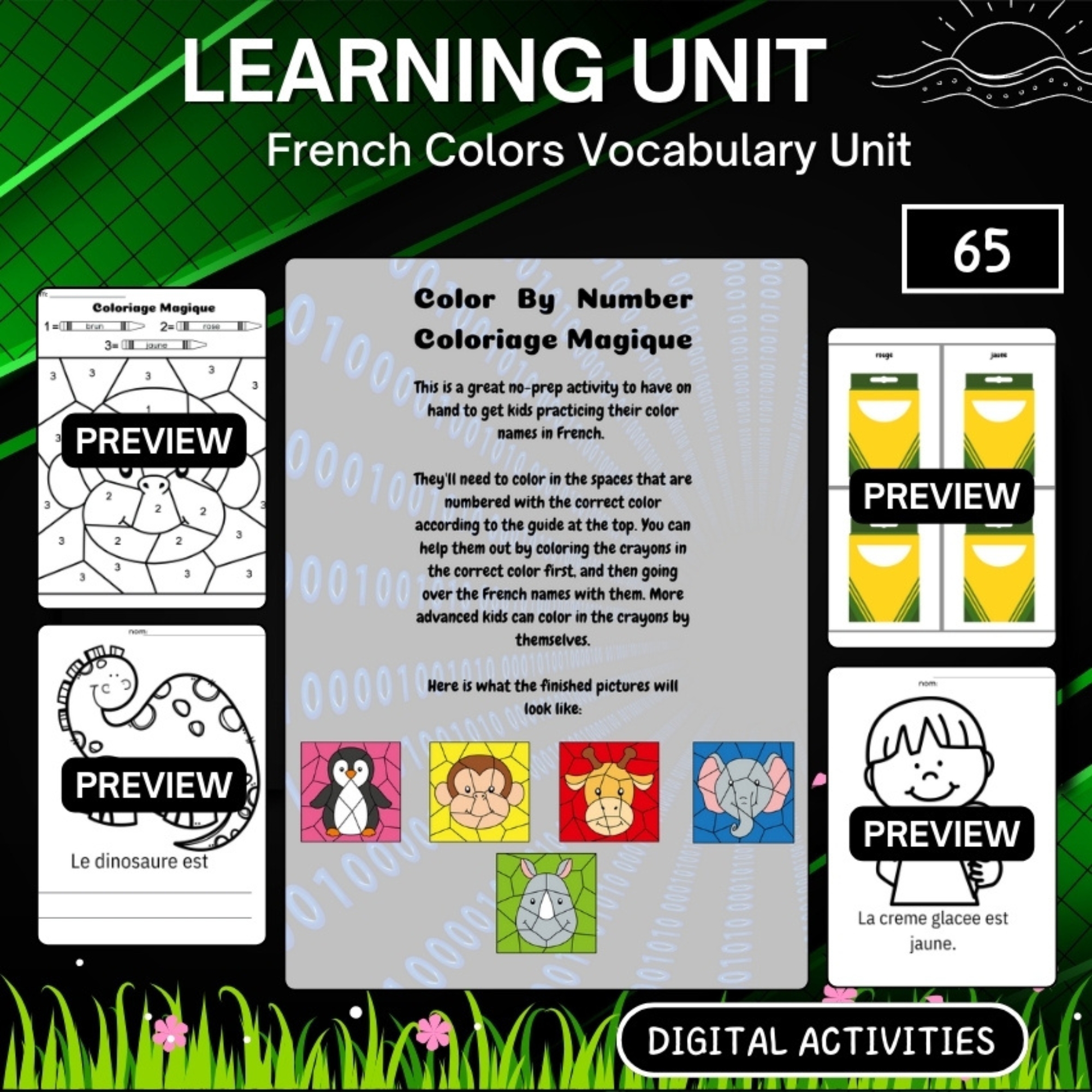 French Colors Vocabulary Unit back to school