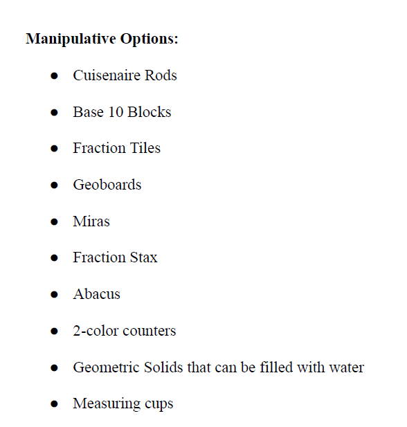 Math Manipulatives for Secondary and Middle School