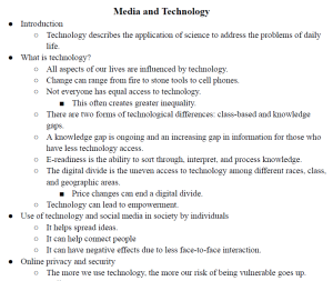 Media and Technology Notes