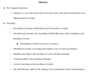 Memory Notes