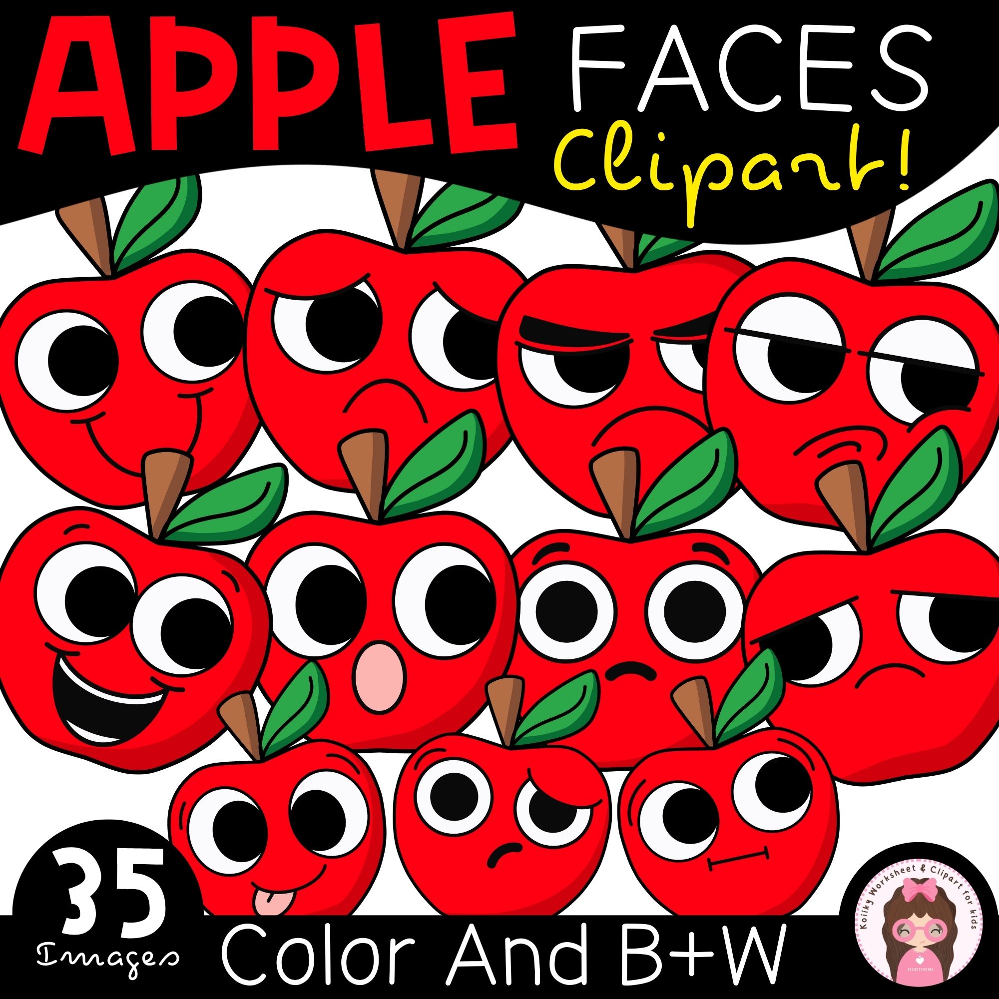 Apple Faces Clipart