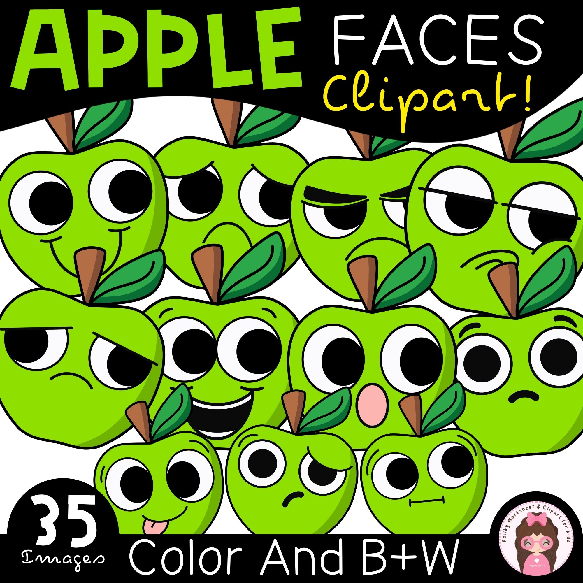 Apple Faces Clipart