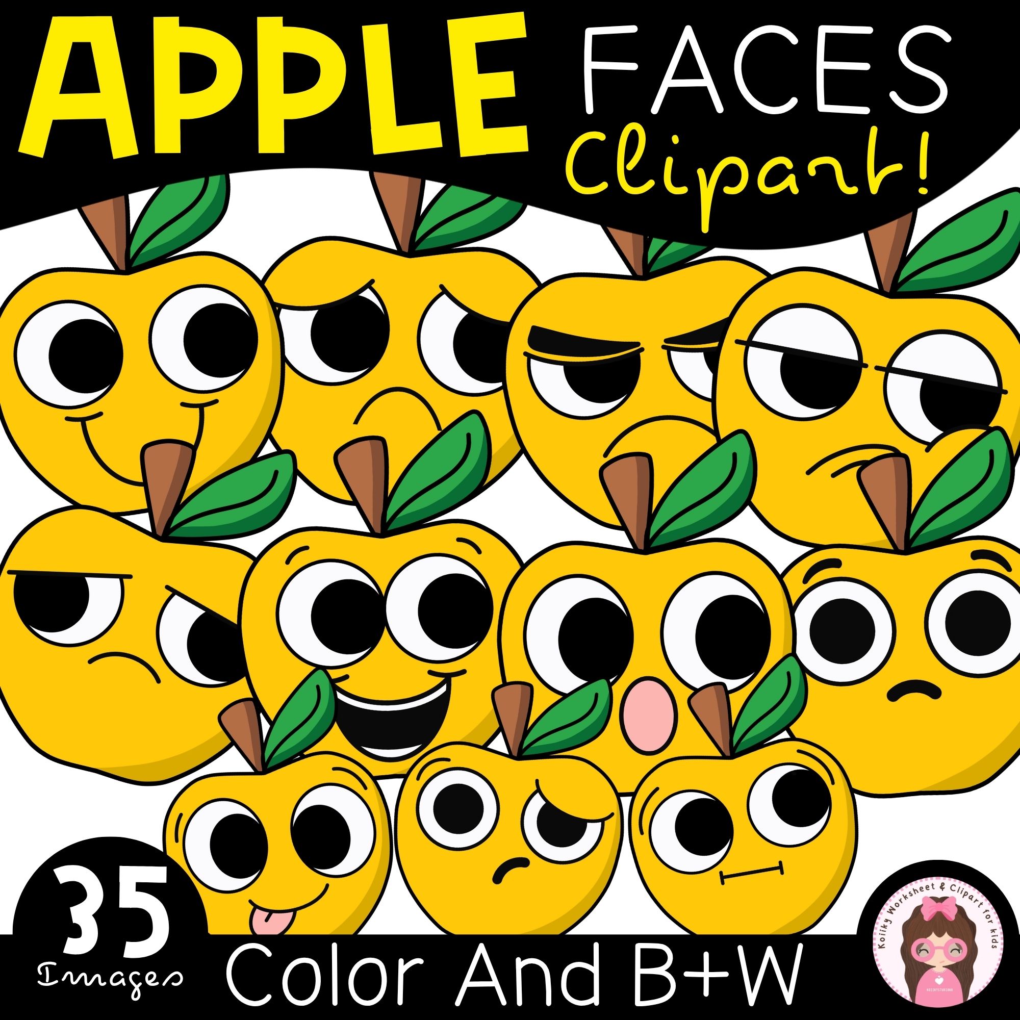 Apple Faces Clipart