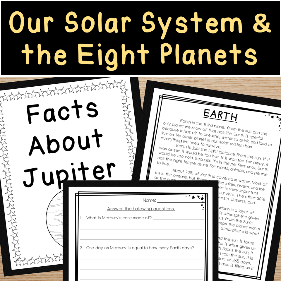 Planets of the Solar System Reading Comprehension Activities - Planets ...