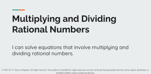 Multiplying and Dividing Rational Numbers Slides