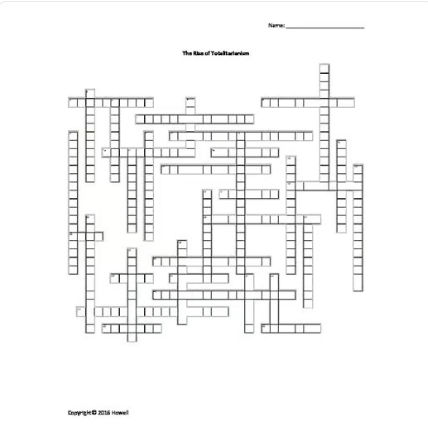 The Rise of Totalitarianism Crossword for World History