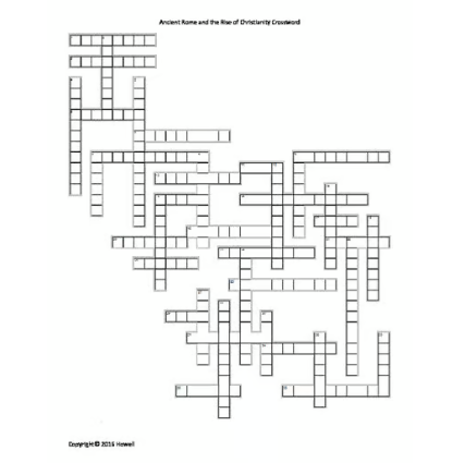 Ancient Rome and the Rise of Christianity Crossword for World History