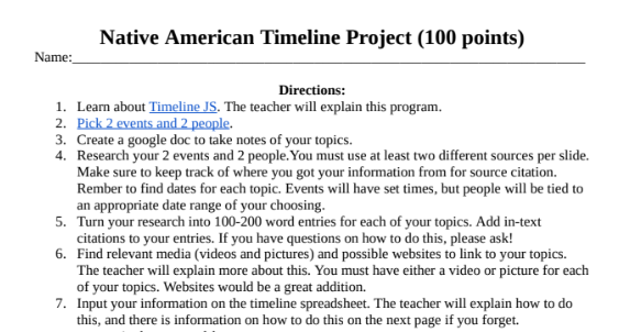 Native American Timeline Project